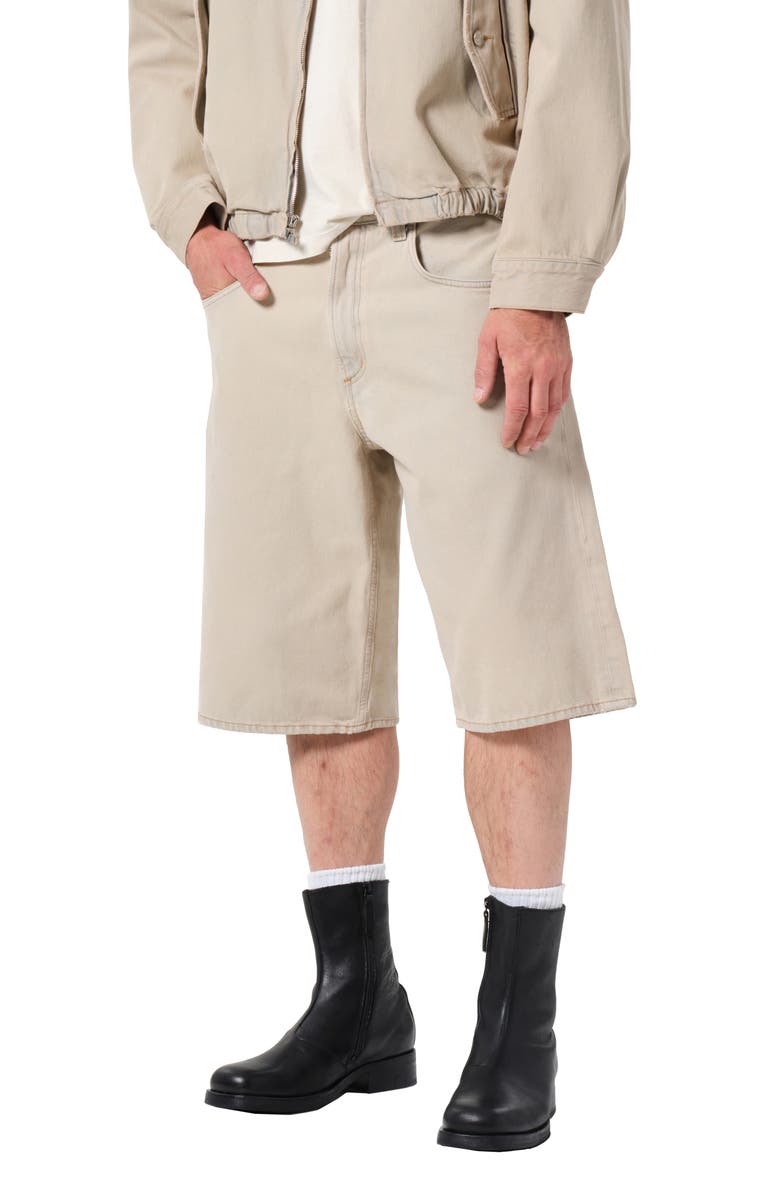AGOLDE Fusion Slouchy Denim Skater Shorts, Main, color, Burnished Khaki Md Khaki Wsh