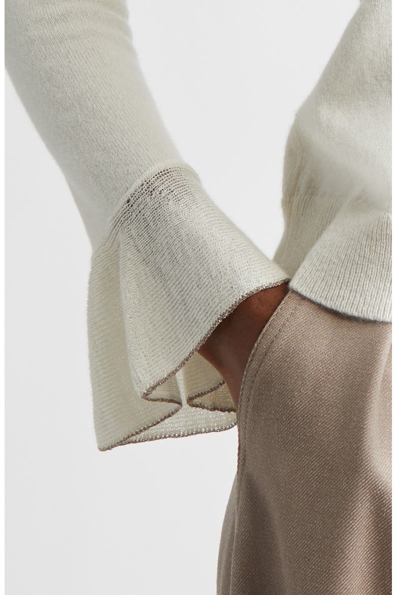 Ruffle Cuff Cashmere Sweater, Alternate, color, CLOUD