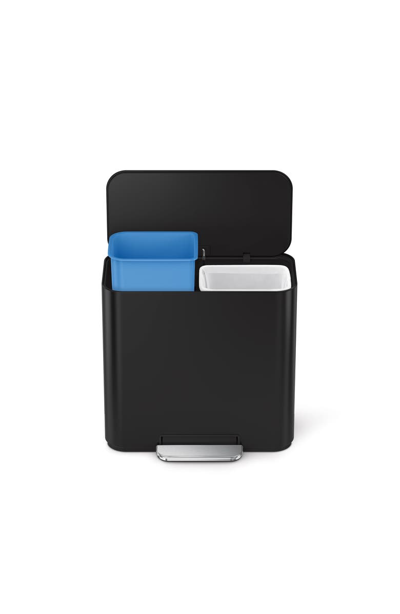 simplehuman 15L mini recycler step can, Alternate, color, Matte Black