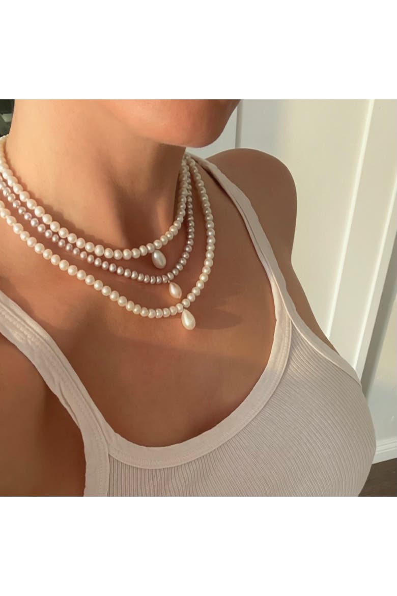 The Aura Pink Pearl Necklace, Alternate, color, Lavender-pink