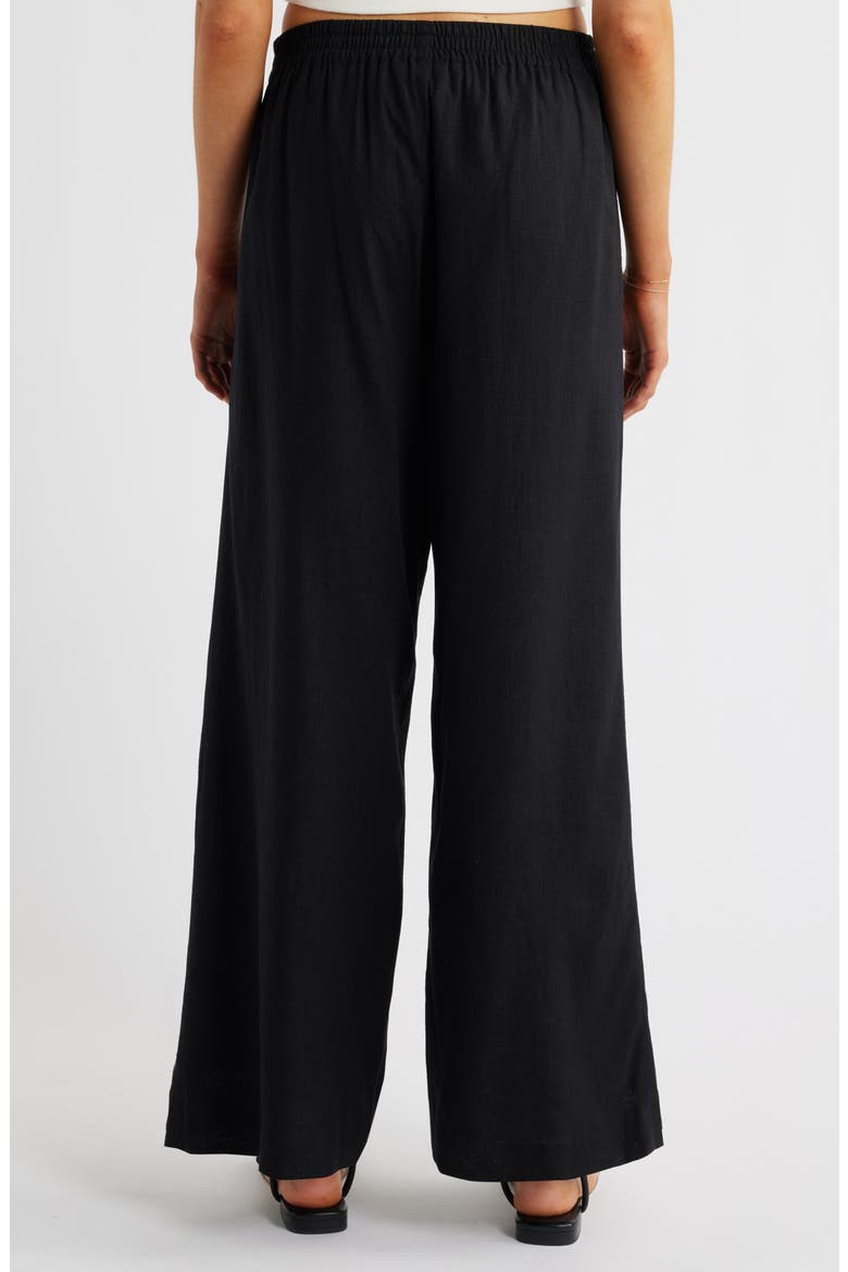 Pull-On Wide Leg Pants, Alternate, color, RICH BLACK