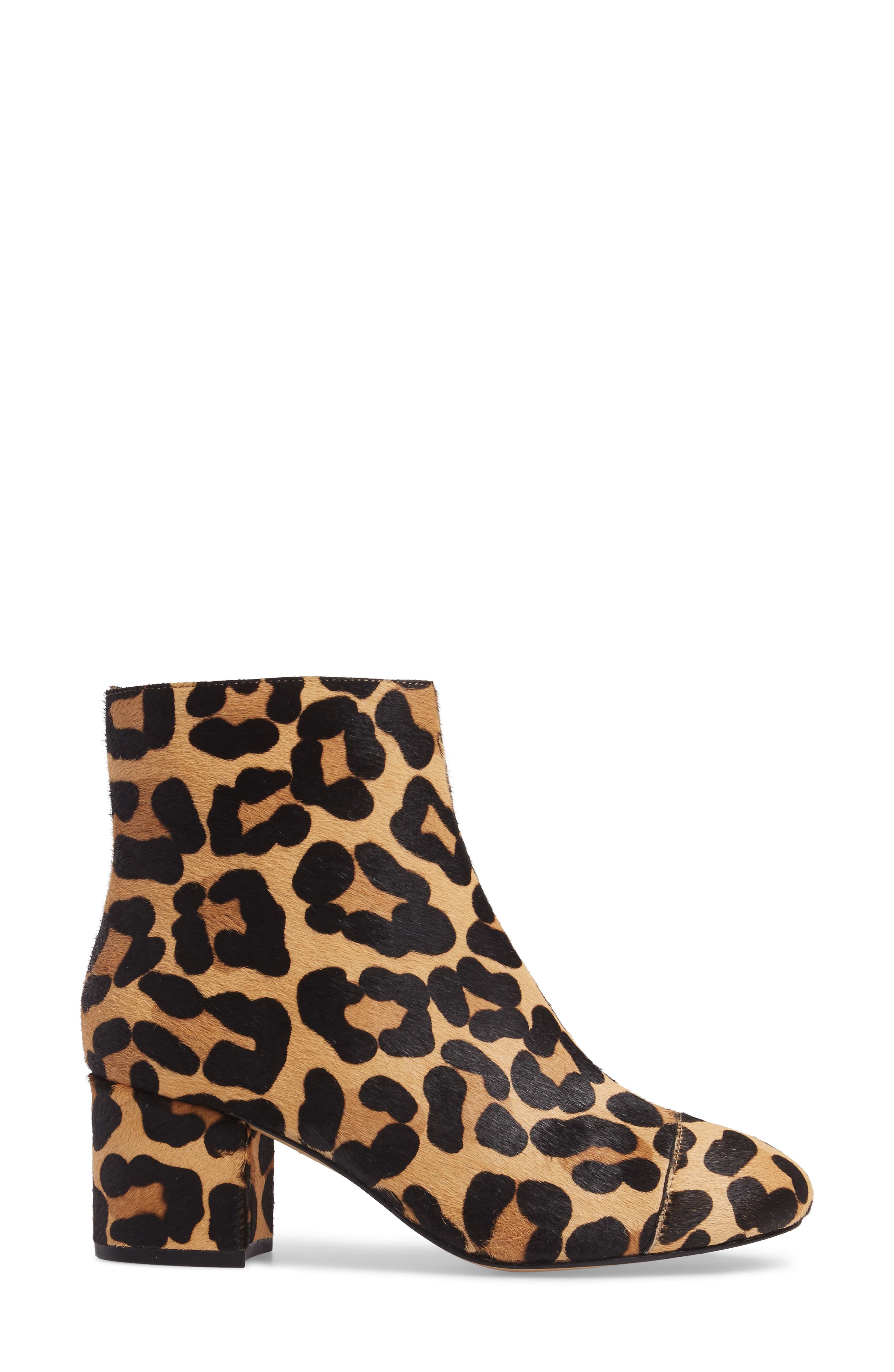 Cade Genuine Calf Hair Bootie, Alternate, color, LEOPARD CALF HAIR