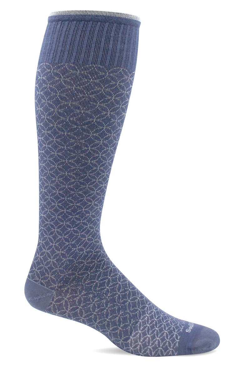 Featherweight Compression Socks, Main, color, DENIM
