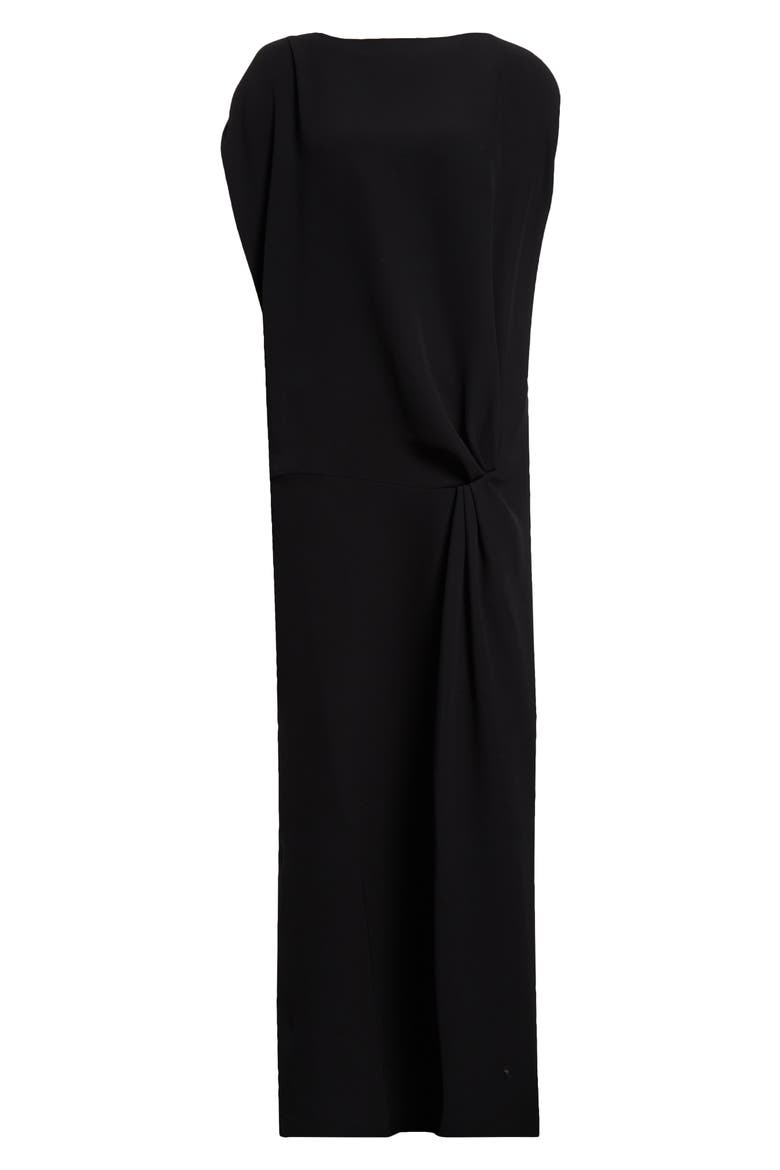 Esmee Asymmetric Silk Column Gown, Alternate, color, BLACK
