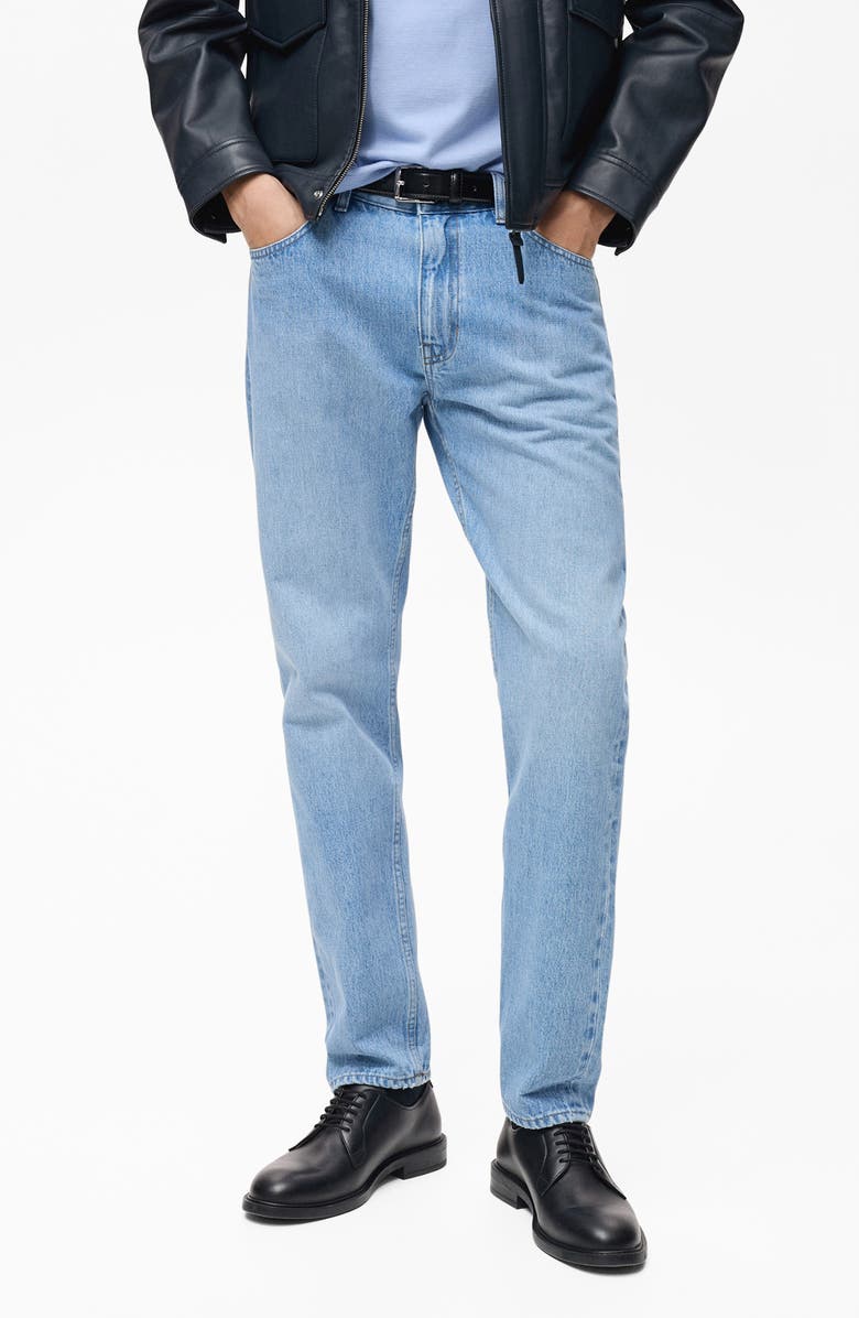 MANGO Tapered Leg Jeans, Main, color, Medium Blue