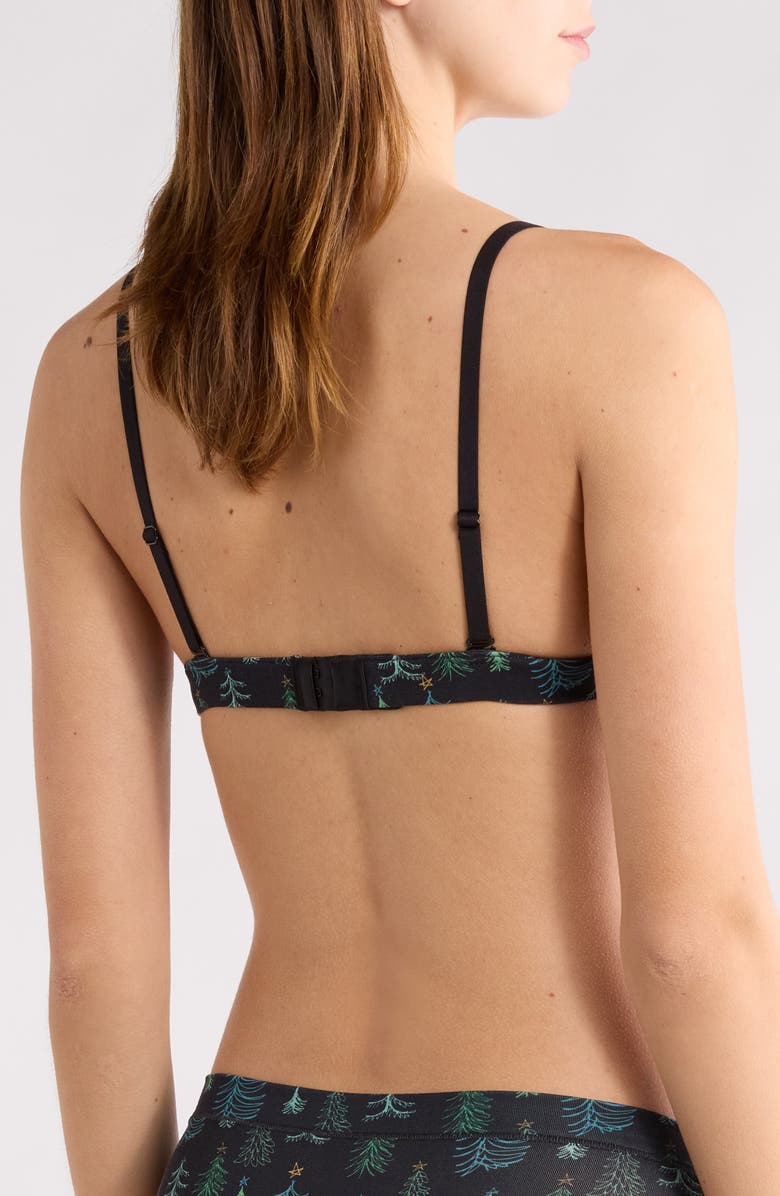 MeUndies FeelFree Triangle Bralette, Alternate, color, Festive Forest