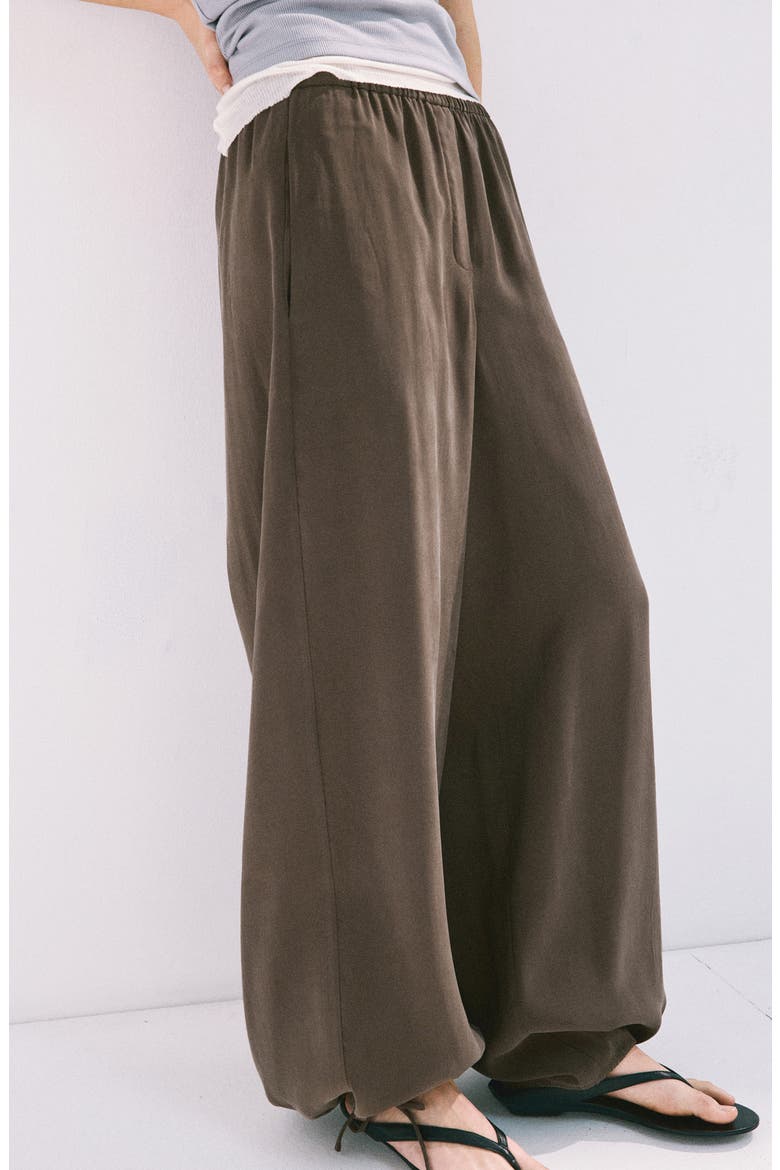 Elastic Waist Baggy Wide Leg Pants, Alternate, color, CHOCOLATE