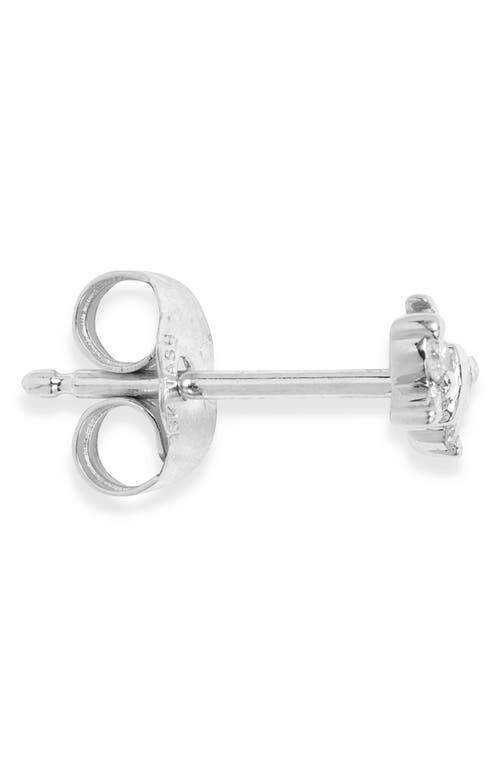 Maria Tash Diamond Butterfly Stud Earring In Silver
