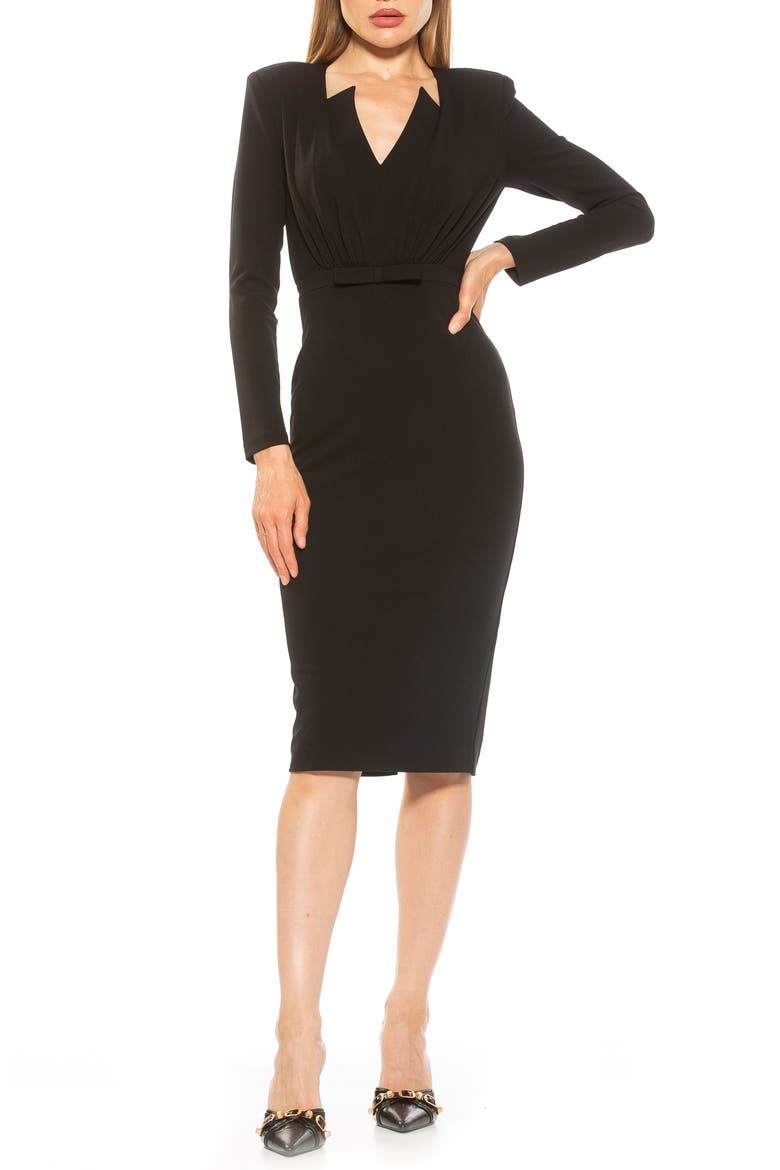 Arleth V-Neck Sheath Dress, Main, color, BLACK