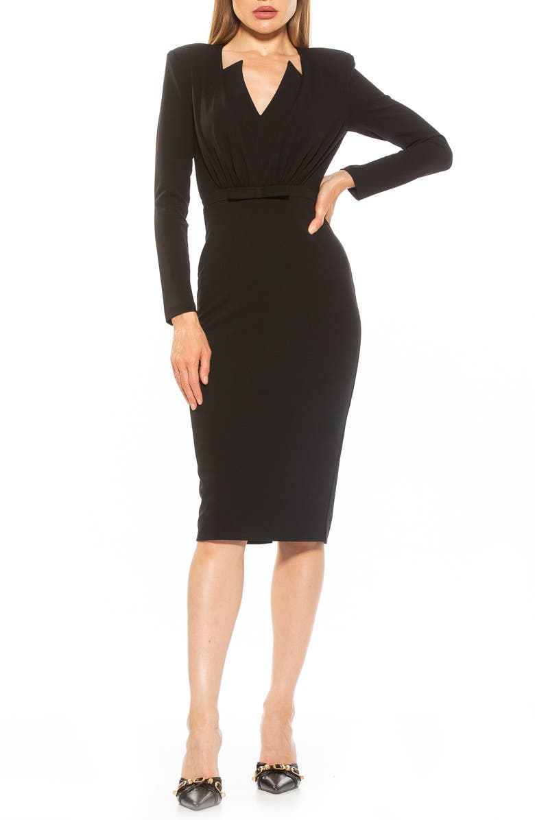 Alexia Admor Arleth V-Neck Sheath Dress, Main, color, Black