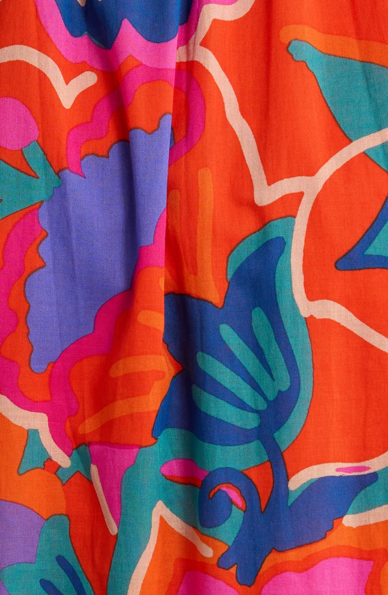 SUGARLIPS Kahlia Tropics Aruba Smocked Midi Dress, Alternate, color, 