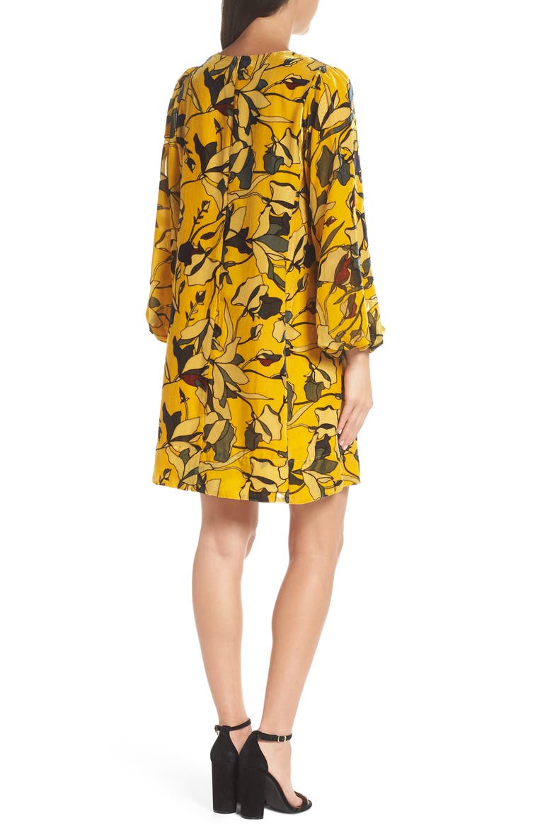 Aventine Velvet Tunic Dress, Alternate, color, CALLUNA YELLOW