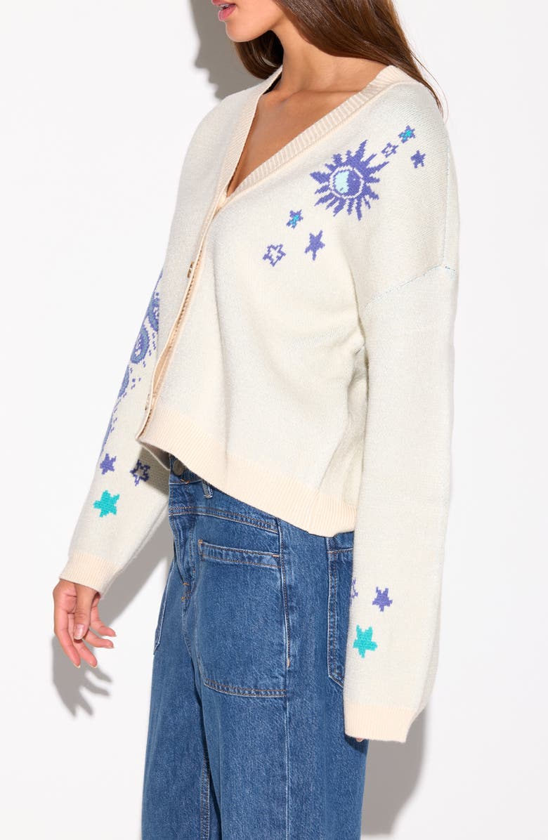 Spiritual Gangster Hourglass Delaney Cardigan, Alternate, color, Winter White