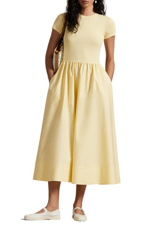 Short Sleeve Cotton Midi Dress