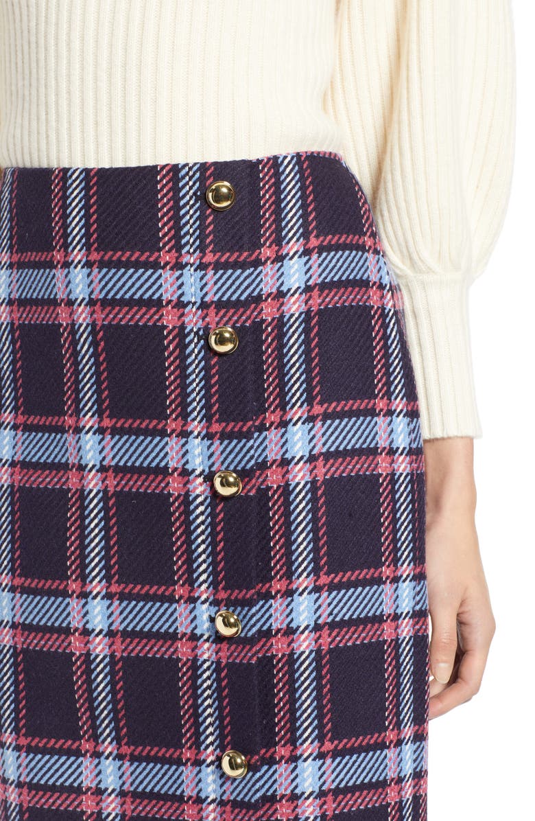 Halogen<sup>®</sup> x Atlantic-Pacific Plaid Wrap Pencil Skirt, Alternate, color,