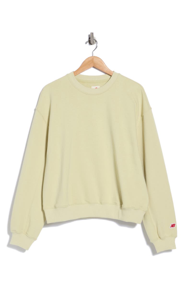 Made in USA Oversize Cotton French Terry Crewneck Sweatshirt, Alternate, color, YELLOW