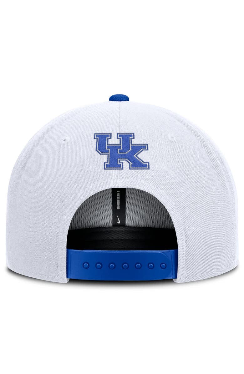Nike Men's Nike White/Royal Kentucky Wildcats 2025 On-Field Patch Pro Dri-FIT Snapback Hat, Alternate, color, White