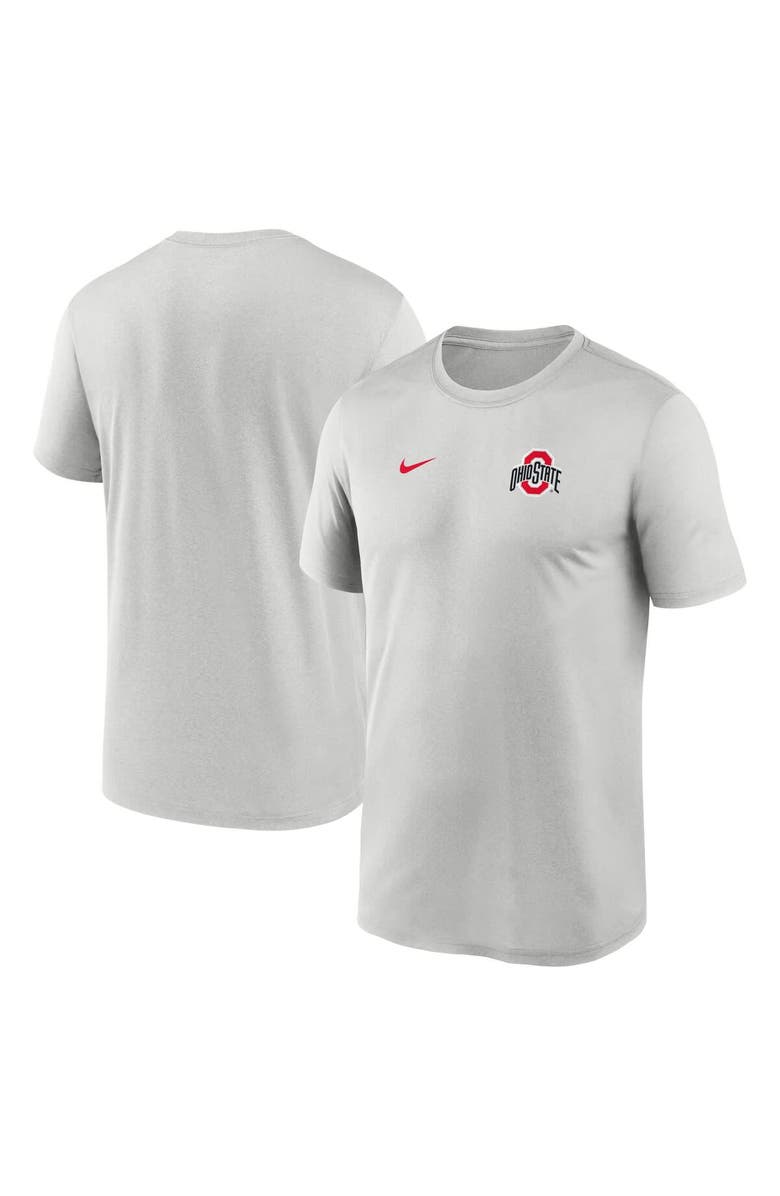 Nike Men's Nike Gray Ohio State Buckeyes 2025 Sideline Small Logo Legend Performance T-Shirt, Alternate, color, Gray