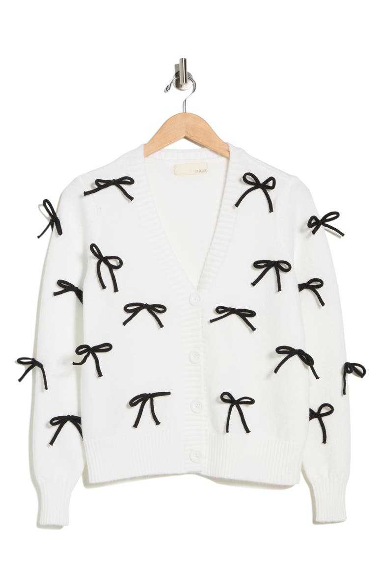 BY DESIGN Bow & Arrow Cardigan, Alternate, color, Ivory Breeze
