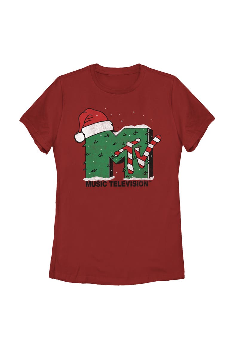 Women's MTV Christmas Monster Logo  Graphic T-Shirt, Main, color, Red