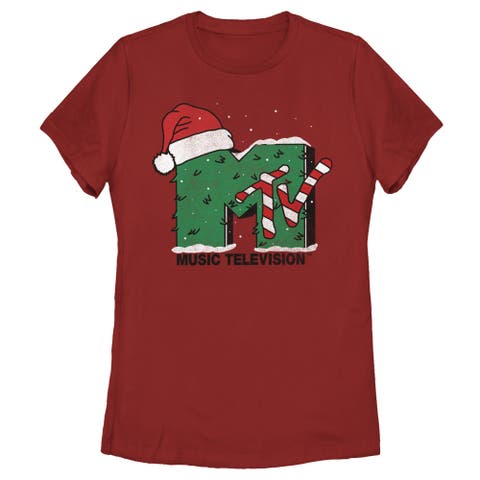 Women's MTV Christmas Monster Logo  Graphic T-Shirt