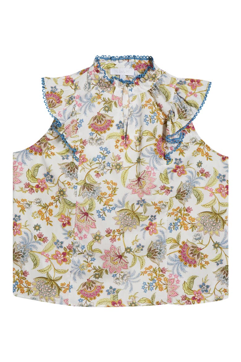 Pany Floral Print Top, Alternate, color, IVORY/ PINK/ GREEN/ BLUE