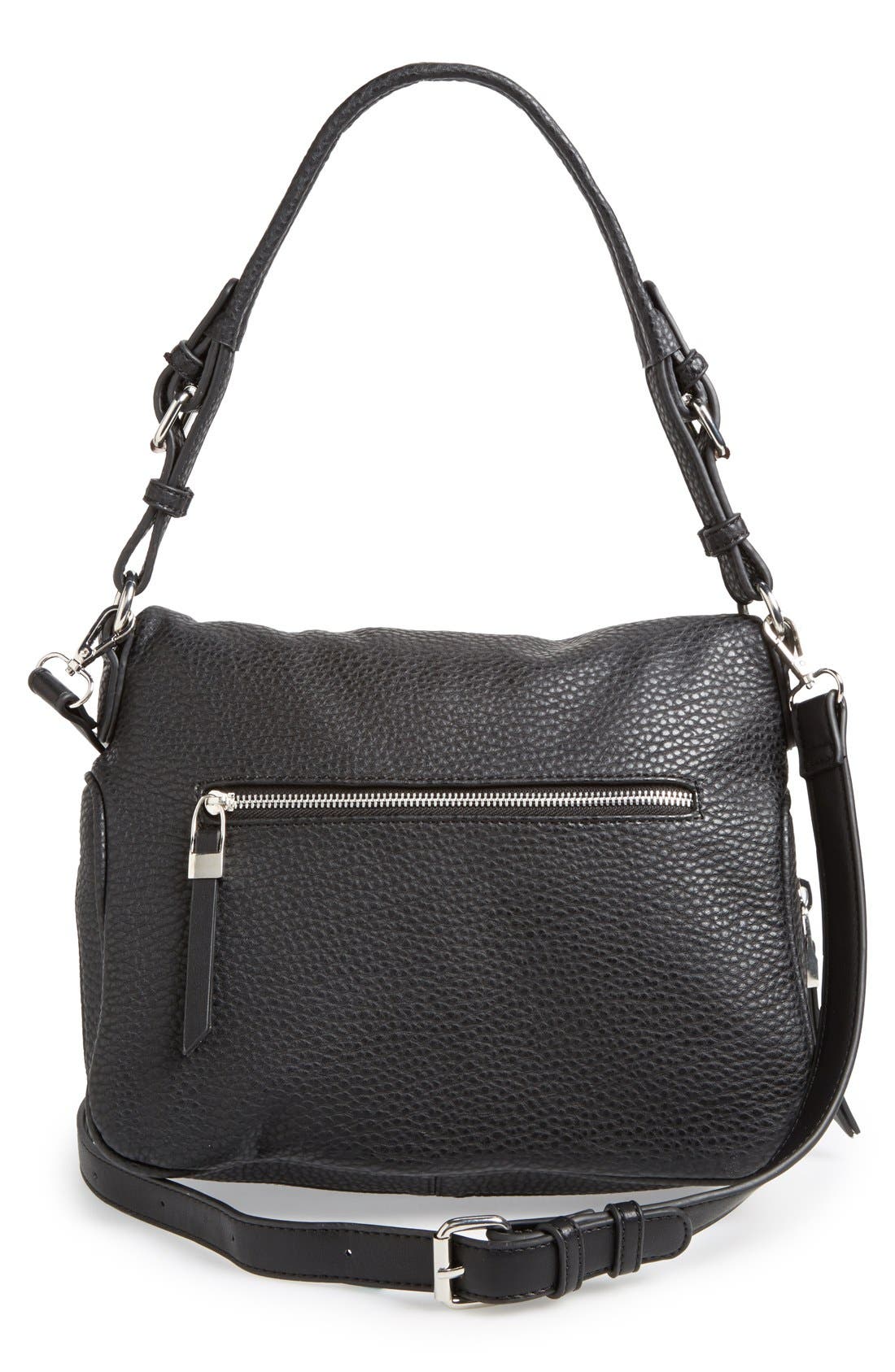 Foldover Shoulder Bag, Alternate, color, BLACK