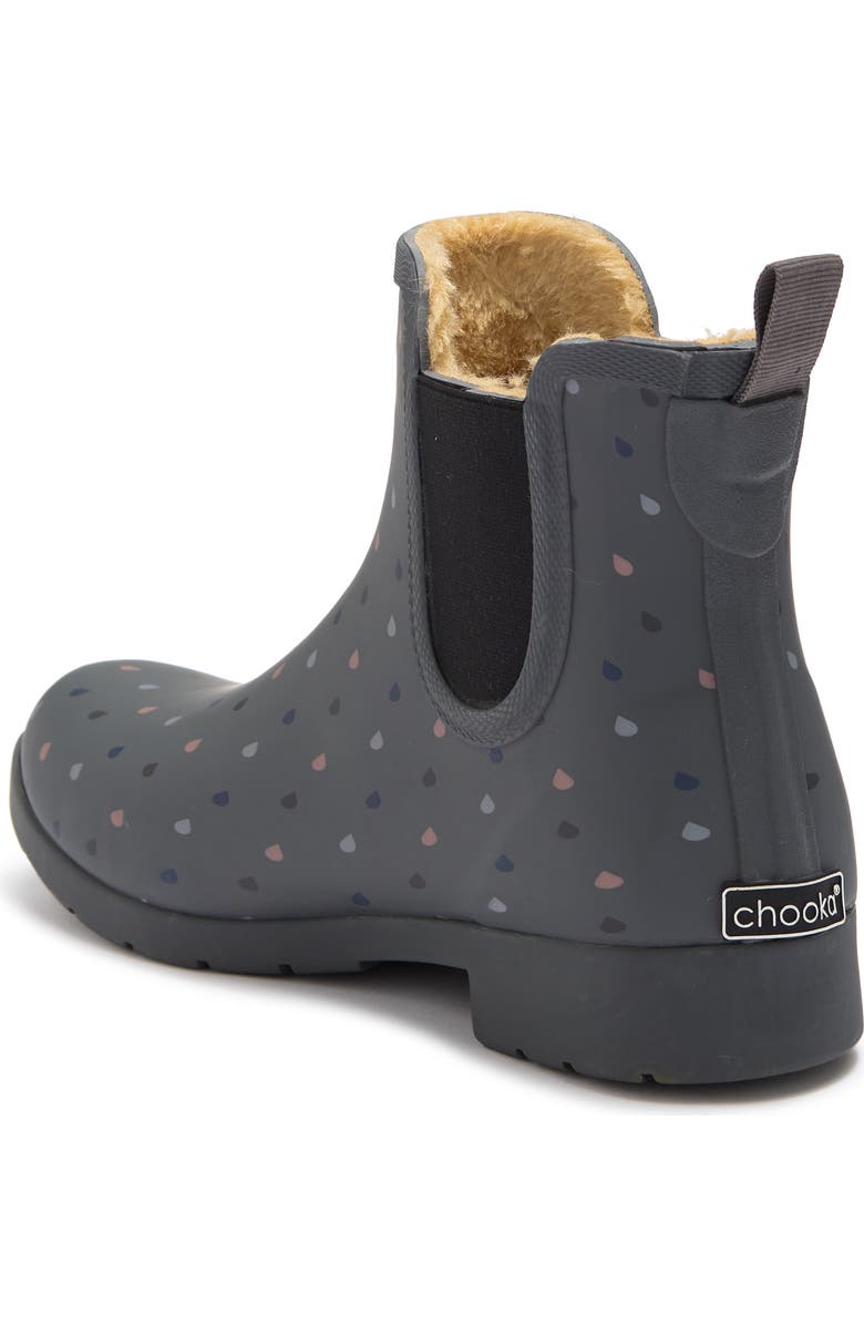 Chooka Rain Dot Eastlake Chelsea Faux Shearling Rain Boot, Alternate, color,