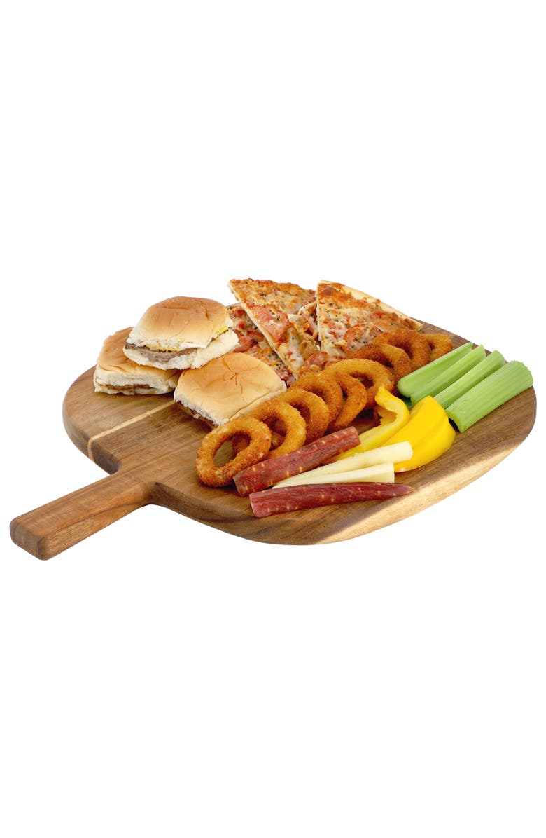 Megachef 13 Inch Acacia Wood Serving Butcher Cutting Board with Handle, Main, color, Acacia