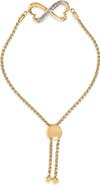 Haus of Brilliance Gold Vermeil Diamond Accent Heart Infinity Bolo Bracelet