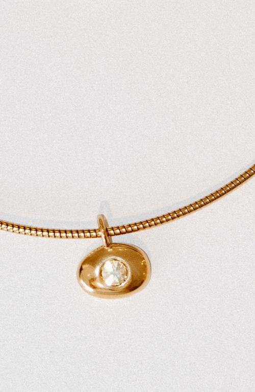 Joiana Jewelry Zirconia Bean Charm Pendant In Gold
