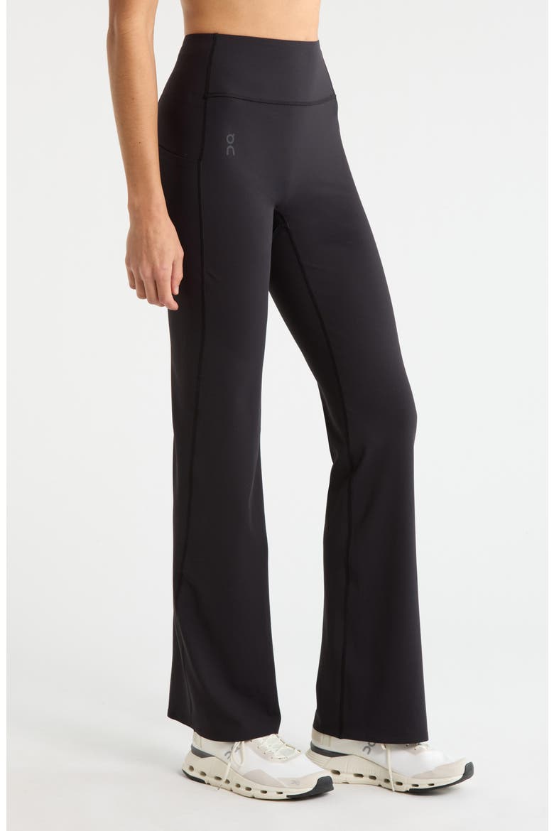 Studio High Waist Flared Leggings, Alternate, color, BLACK