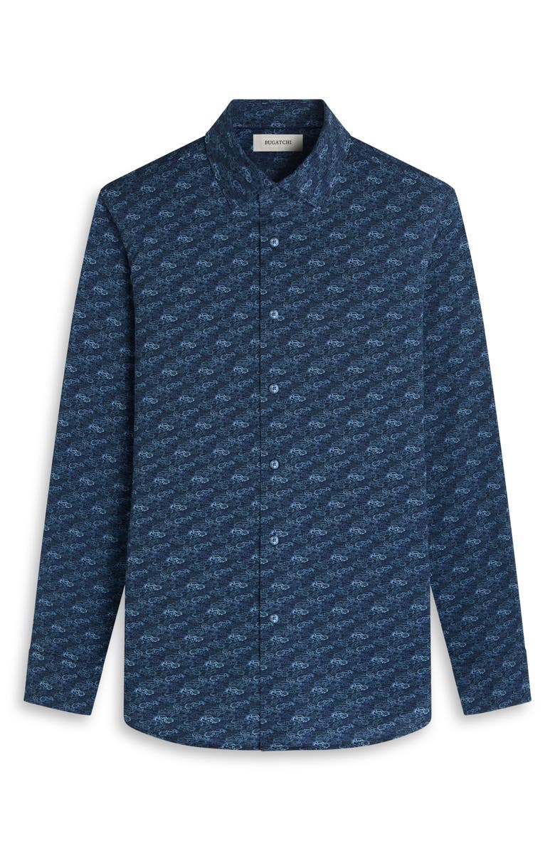 Bugatchi James OoohCotton<sup>®</sup> Abstract Button-Up Shirt, Alternate, color, Teal