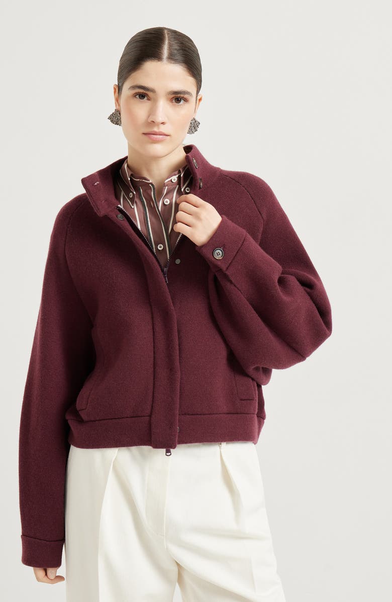 Brunello Cucinelli Double-knit outerwear, Alternate, color, Amaranth