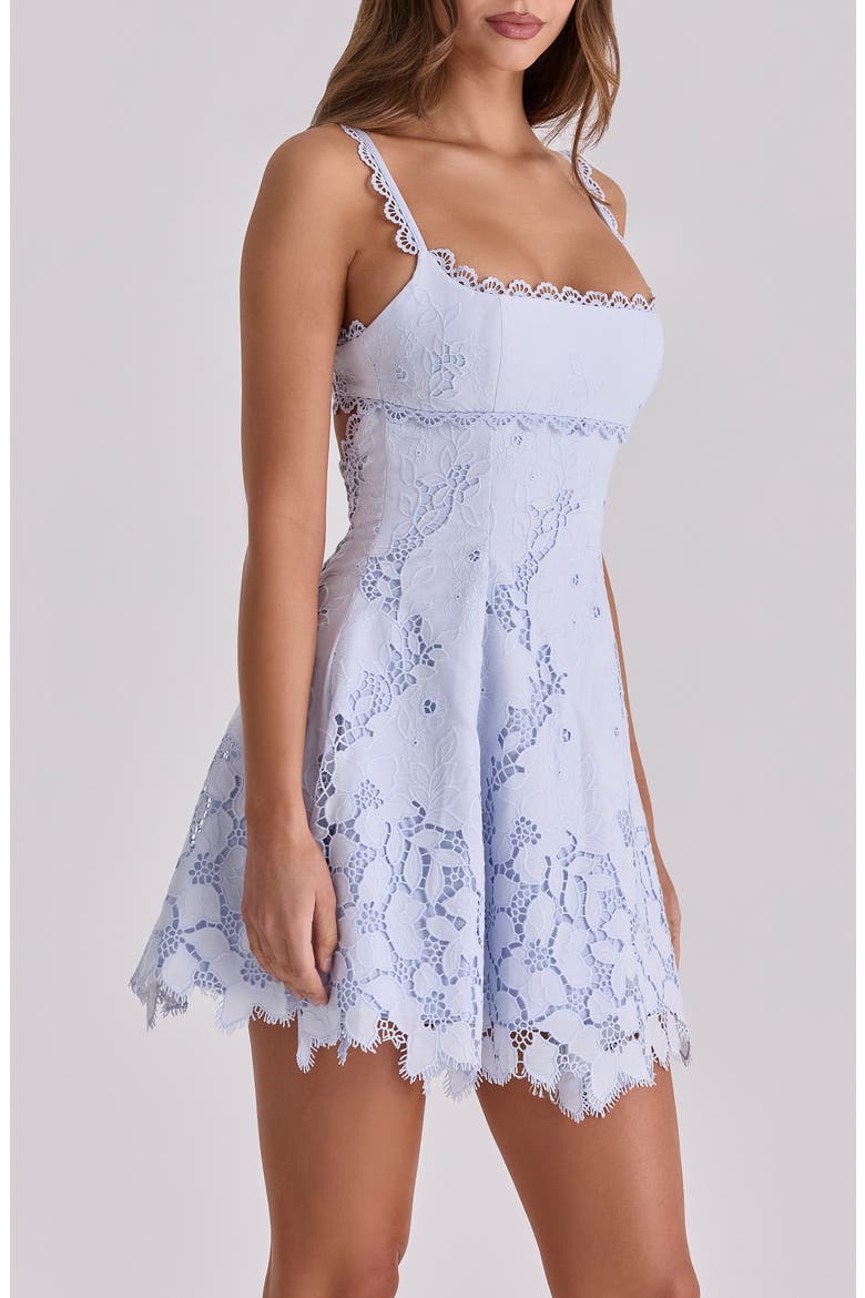 Isla Bluebell Scalloped Lace Cocktail Minidress, Alternate, color, BLUEBELL