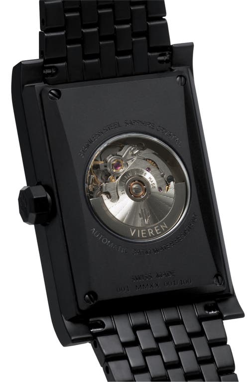 Vieren Matte Black Swiss Automatic Watch In Black