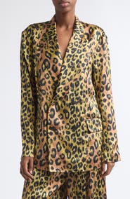 R13 Ragged Oversize Leopard Print Jacket