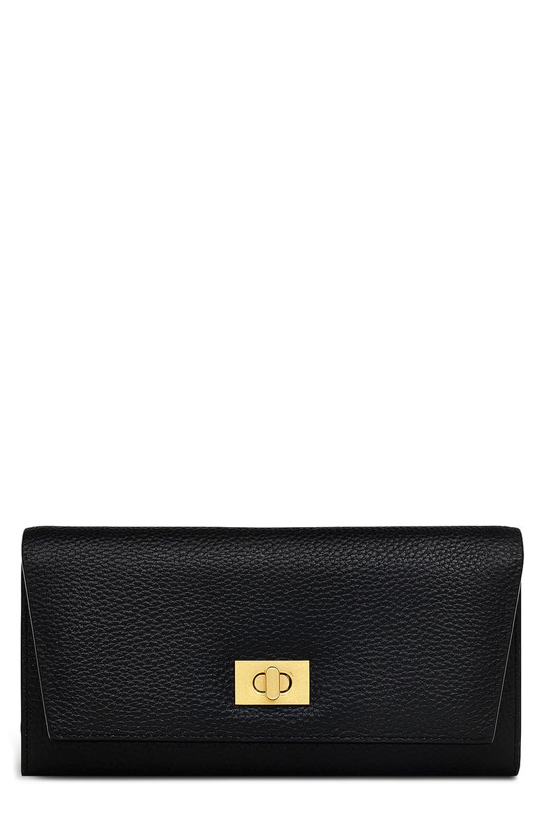 Brooke Avenue Large Flapover Wallet, Main, color, BLACK