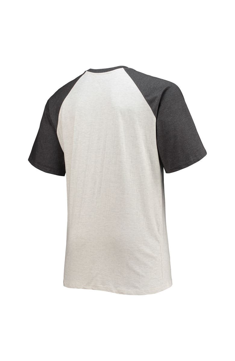 FANATICS Men's Fanatics Branded Oatmeal/Heathered Charcoal Washington Commanders Big & Tall Wordmark Raglan T-Shirt, Alternate, color, Oatmeal