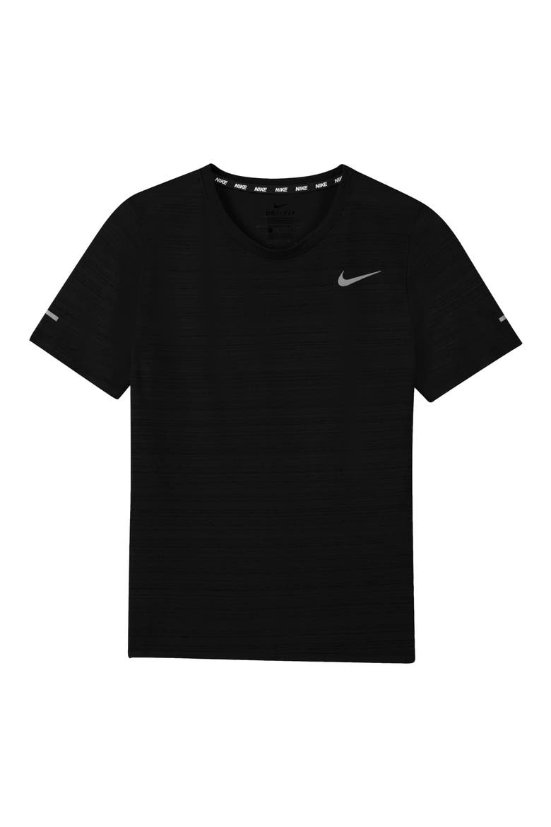 Kids' Dri-FIT Miler Training T-Shirt, Main, color, BLACK
