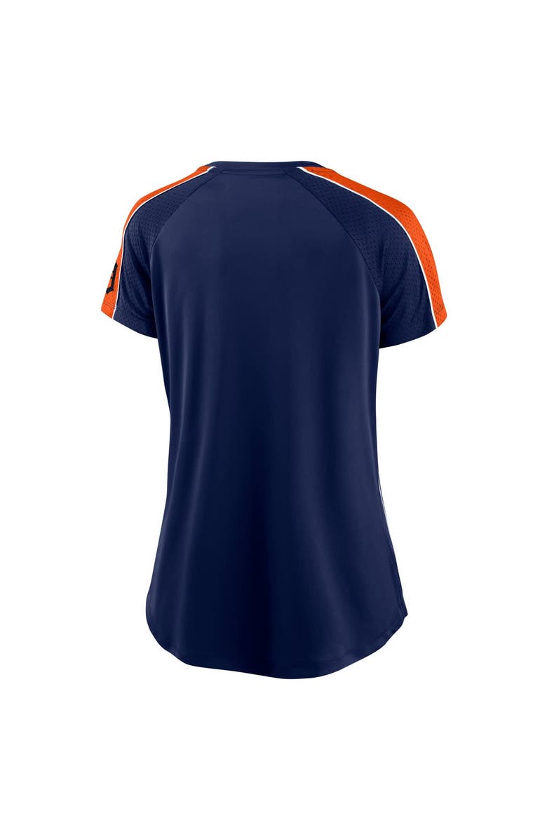 FANATICS Women's Fanatics Navy Detroit Tigers Lineup League Diva Raglan Notch Neck T-Shirt, Alternate, color, Navy