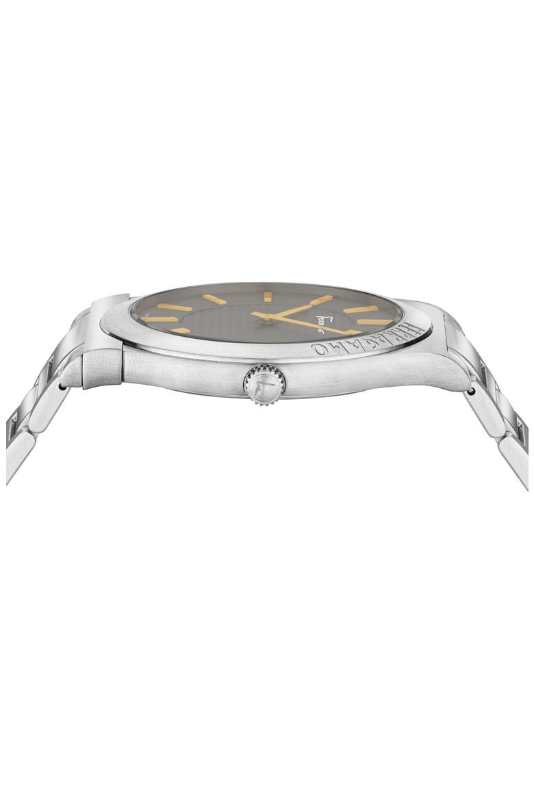 Gancini Swiss Quartz Bracelet Watch, 42mm, Alternate, color, STAINLESS STEEL