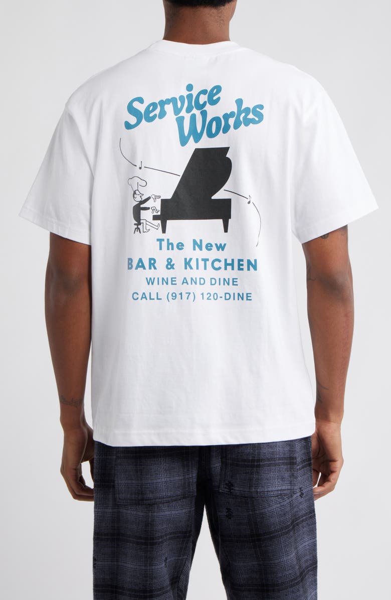Service Works Bar & Kitchen Organic Cotton T-Shirt, Alternate, color, White