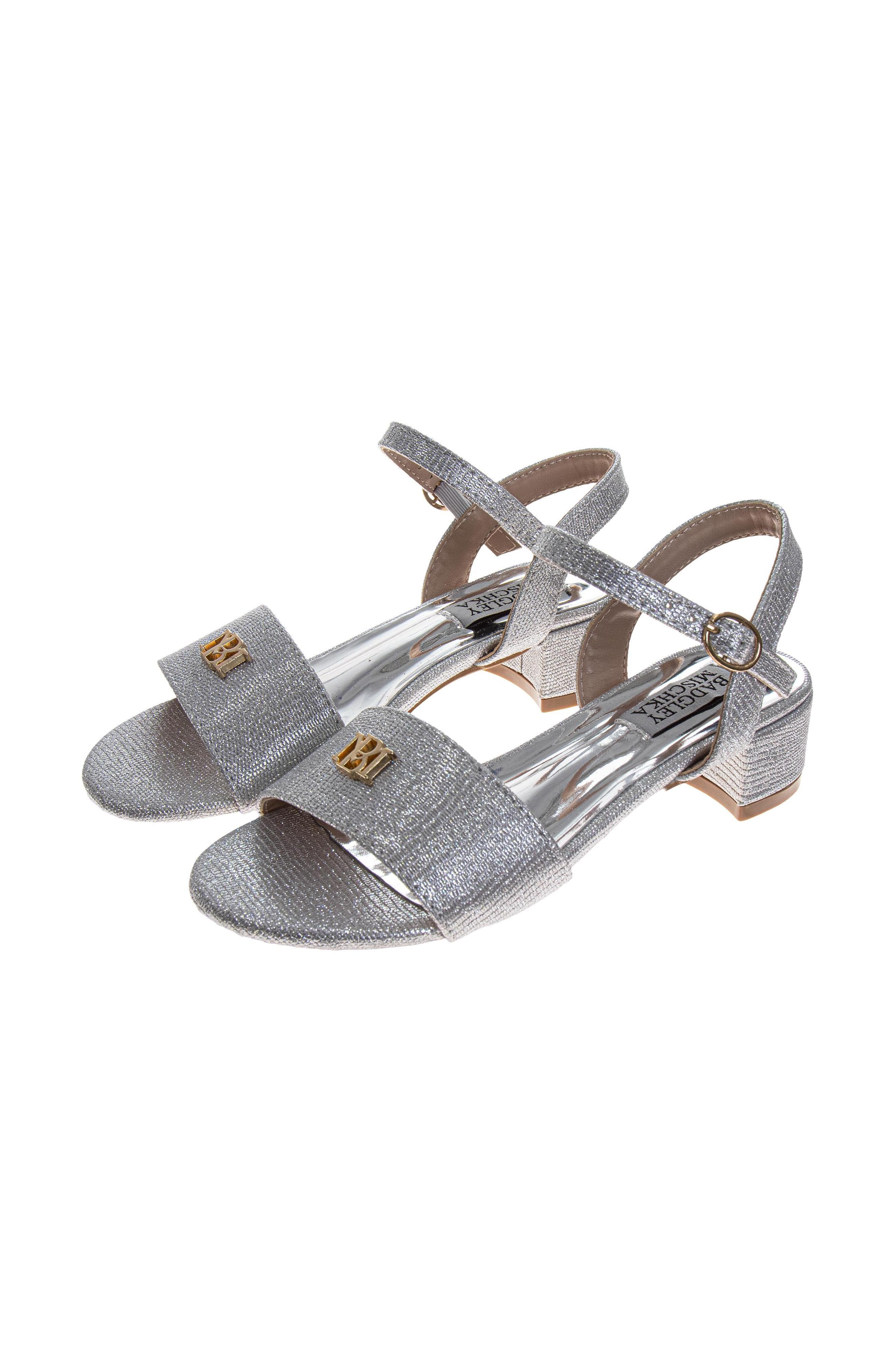 Dress Sandals for Girls Elegant Rhinestone Ankle Straps, Alternate, color, Silver