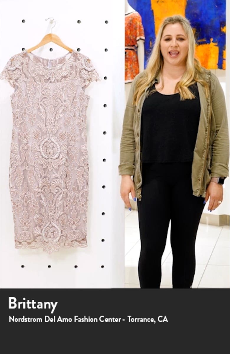 Embroidered Mesh Cocktail Dress, sales video thumbnail