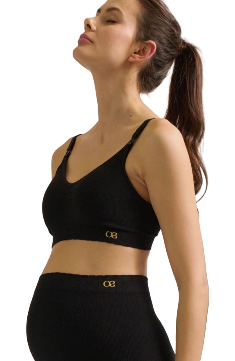 Cache Coeur Zoé Seamless maternity and nursing bra, Alternate, color, Black