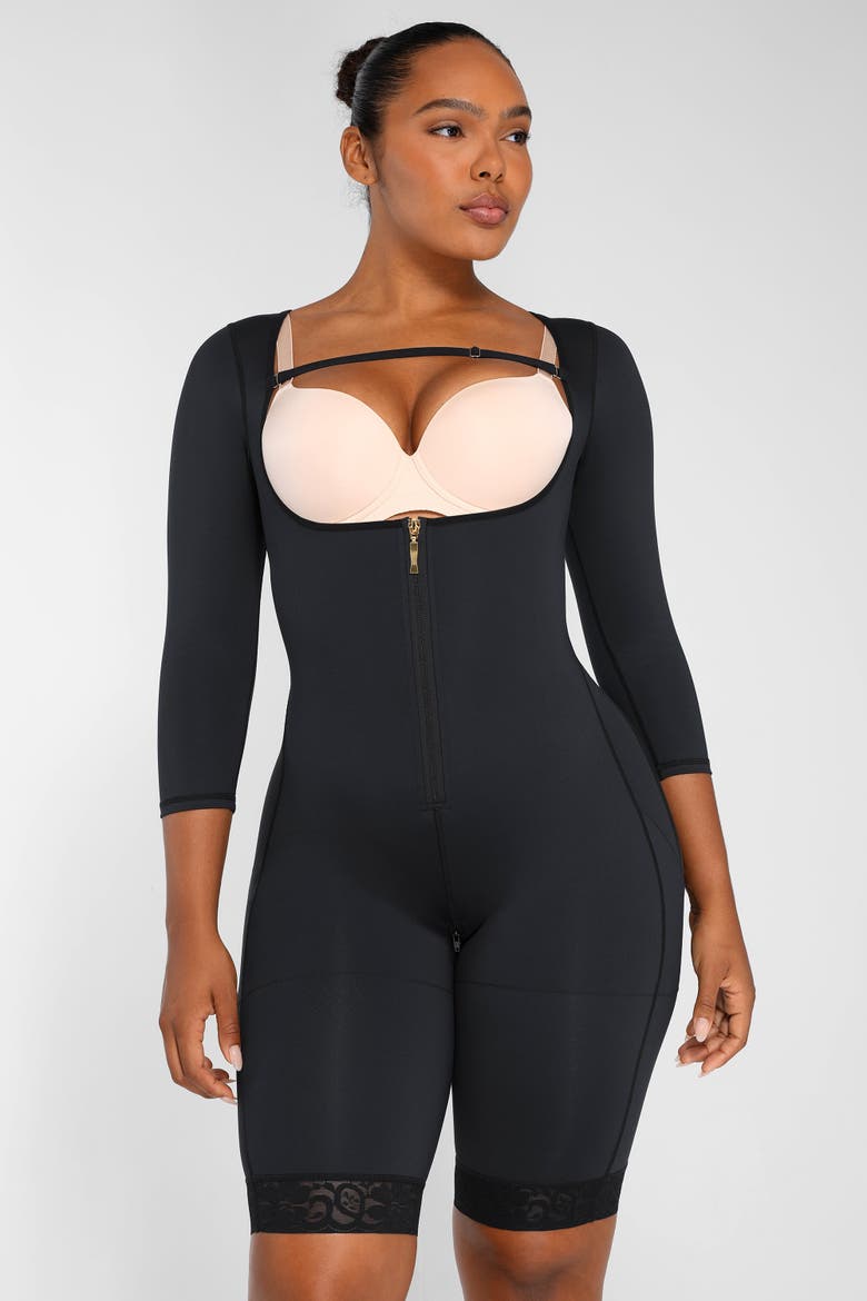 AirSlim Open Bust Butt-Lifting Bodysuit, Alternate, color, Elegant Black