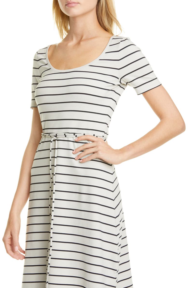 Club Monaco Stripe Scoop Neck Midi Dress, Alternate, color, 