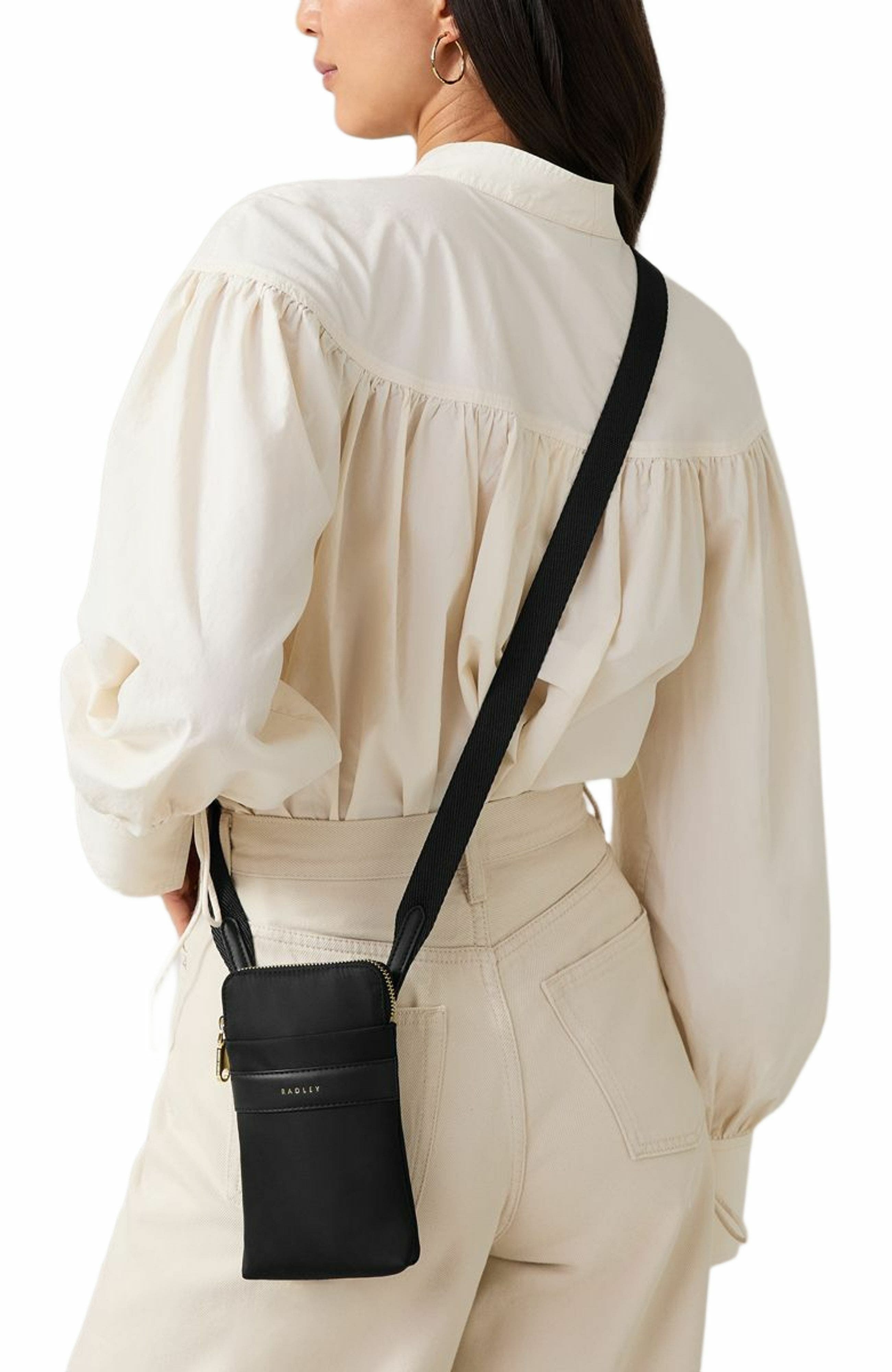 Radley Holland Park Medium Zip Around Phone Crossbody Bag, Alternate, color, Black