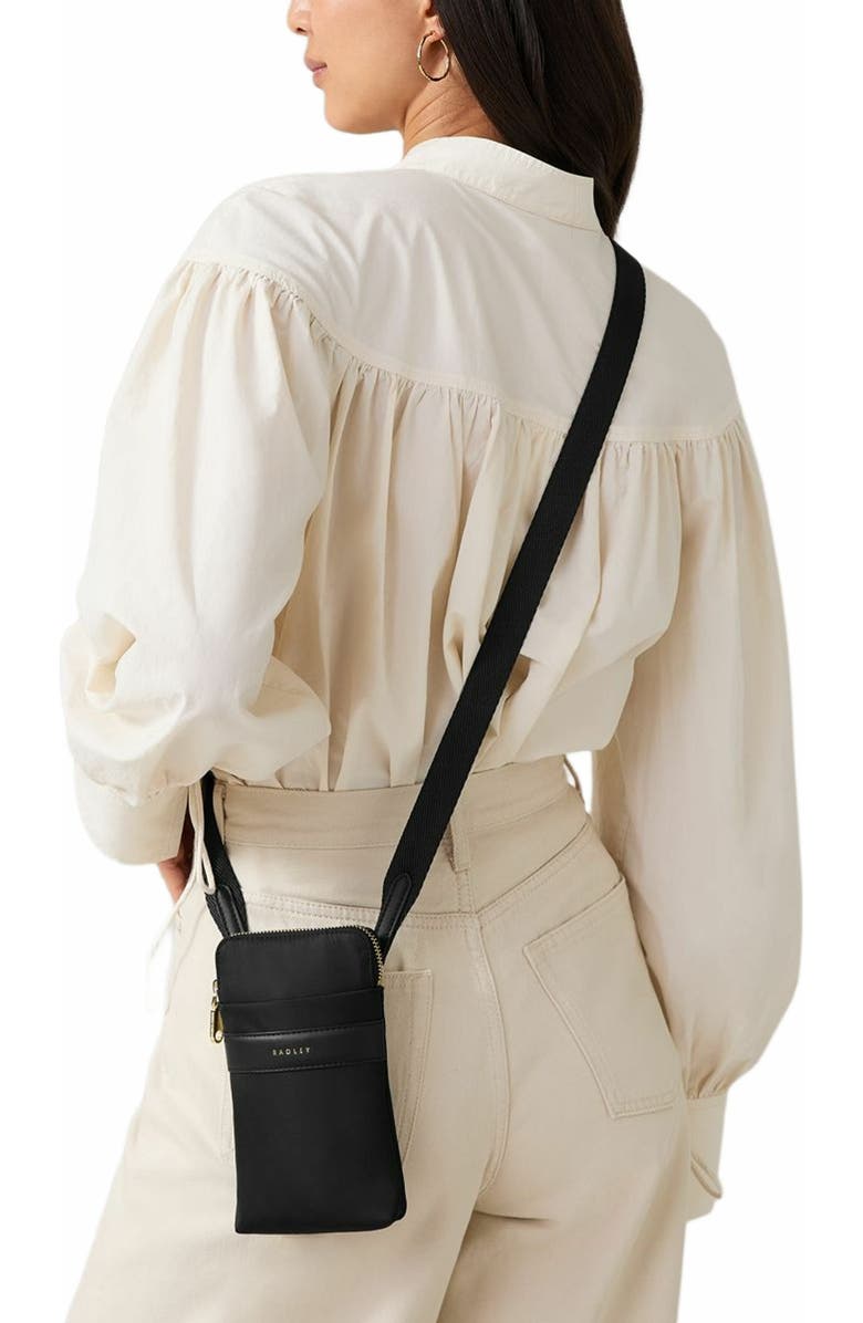 Radley Holland Park Medium Zip Around Phone Crossbody Bag, Alternate, color, Black